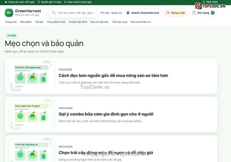 Đồ án,nông sản sạch,bán nông sản